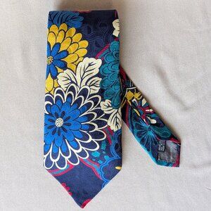 GIORGIO REDAELLI Made in Italy 100% Silk  Floral Tie Navy